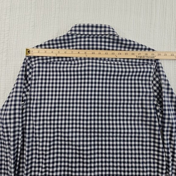 NEW Daniel Hechter Paris Long Sleeve Luxe Shirt Men's XL Navy Blue Checked NWT - Picture 11 of 15